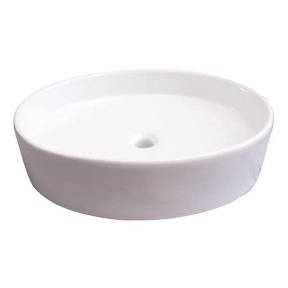 Teslin Above Counter Basin 22''Oval, No Faucet Hole, White
