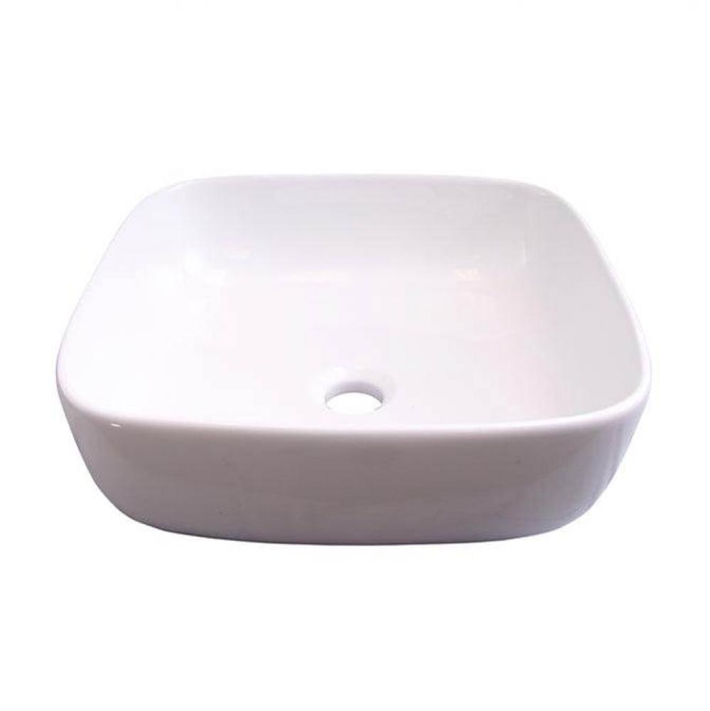 Mentone Above Counter Basin15-3/4'',Square, No Fct Hole,WH