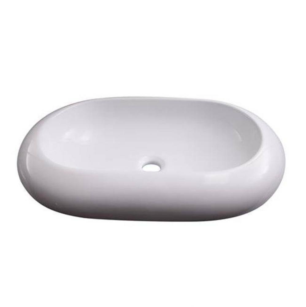 Holten Above Counter Basin25'', Oval, No Faucet Holes,WH
