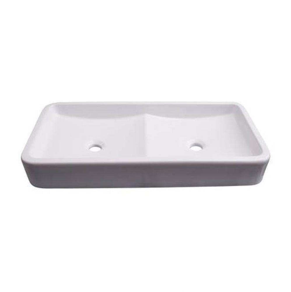 Rosalie Above Counter 31-1/2''Dbl Bowl, 1 Fct Hole Each, WH