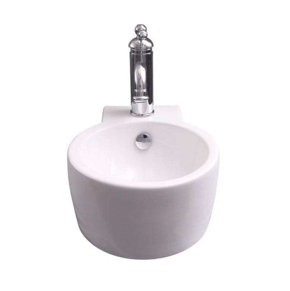 Calla 11''Above Counter Basin andWallhung,1 Faucet Hole, White