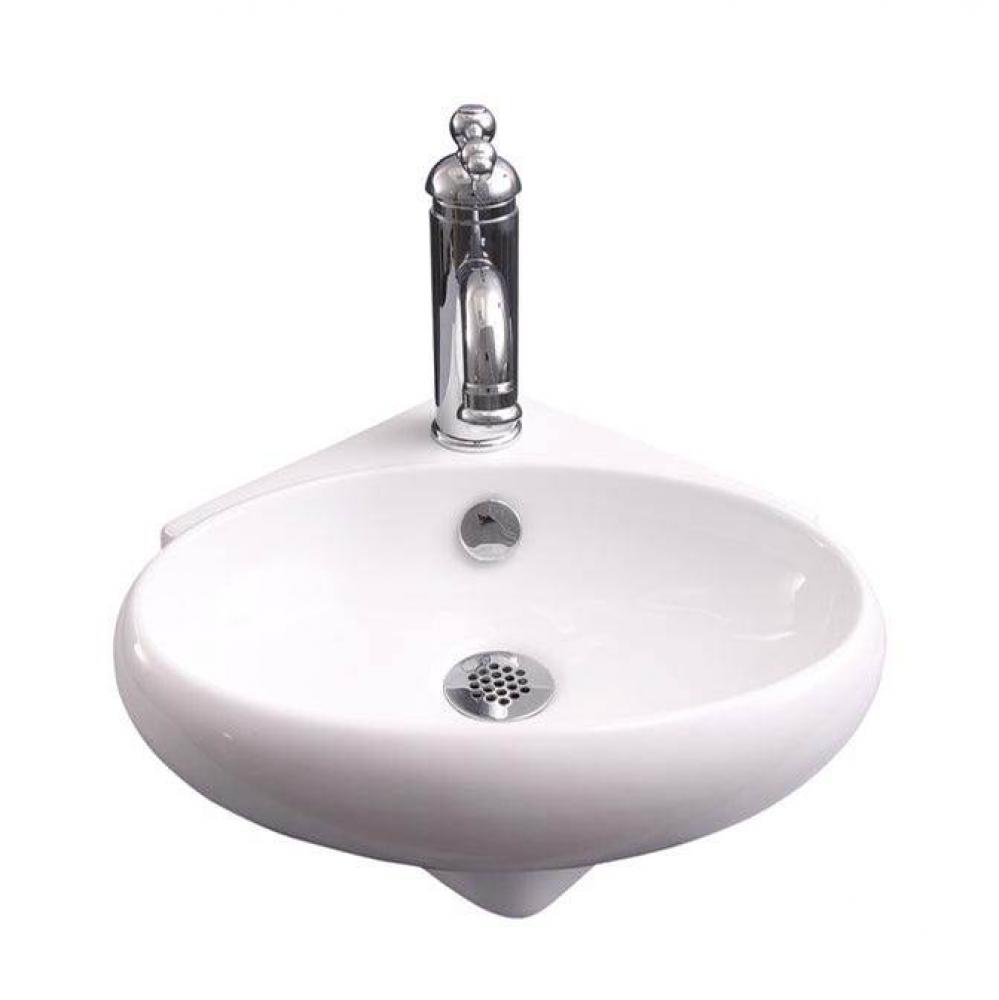 Fowler Corner Wall Hung 14''1 Hole,Oval Basin, Overflow,WH