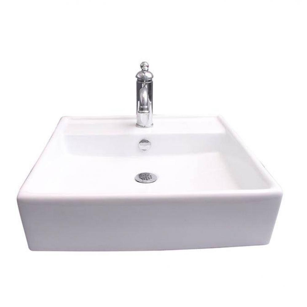 Markle Rect 20'' Wall Hung1 Faucet hole,Overflow, White