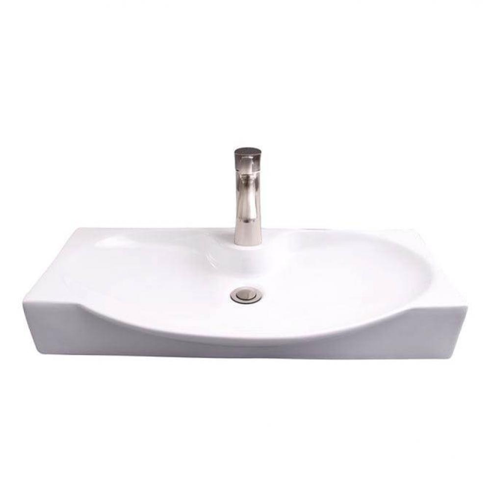 Wallace Wall Hung 27'' Rect,Oval Basin,1 Faucet Hole,WH