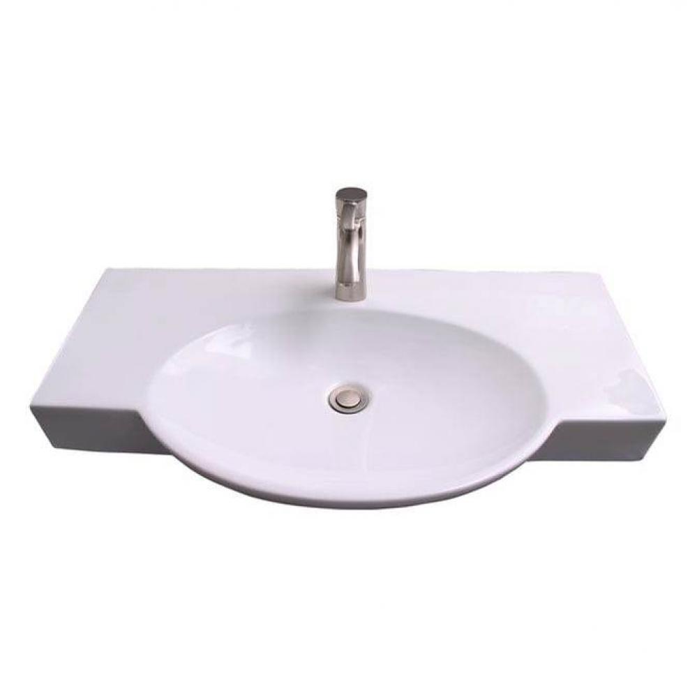 Waveland Wall Hung 34'' Rect,Oval Basin,1 Faucet Hole,WH