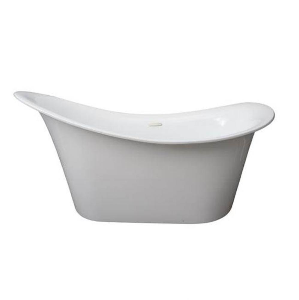 Maxine Freestanding AC SlipperTub 67'' WH, Internal Drain, CP