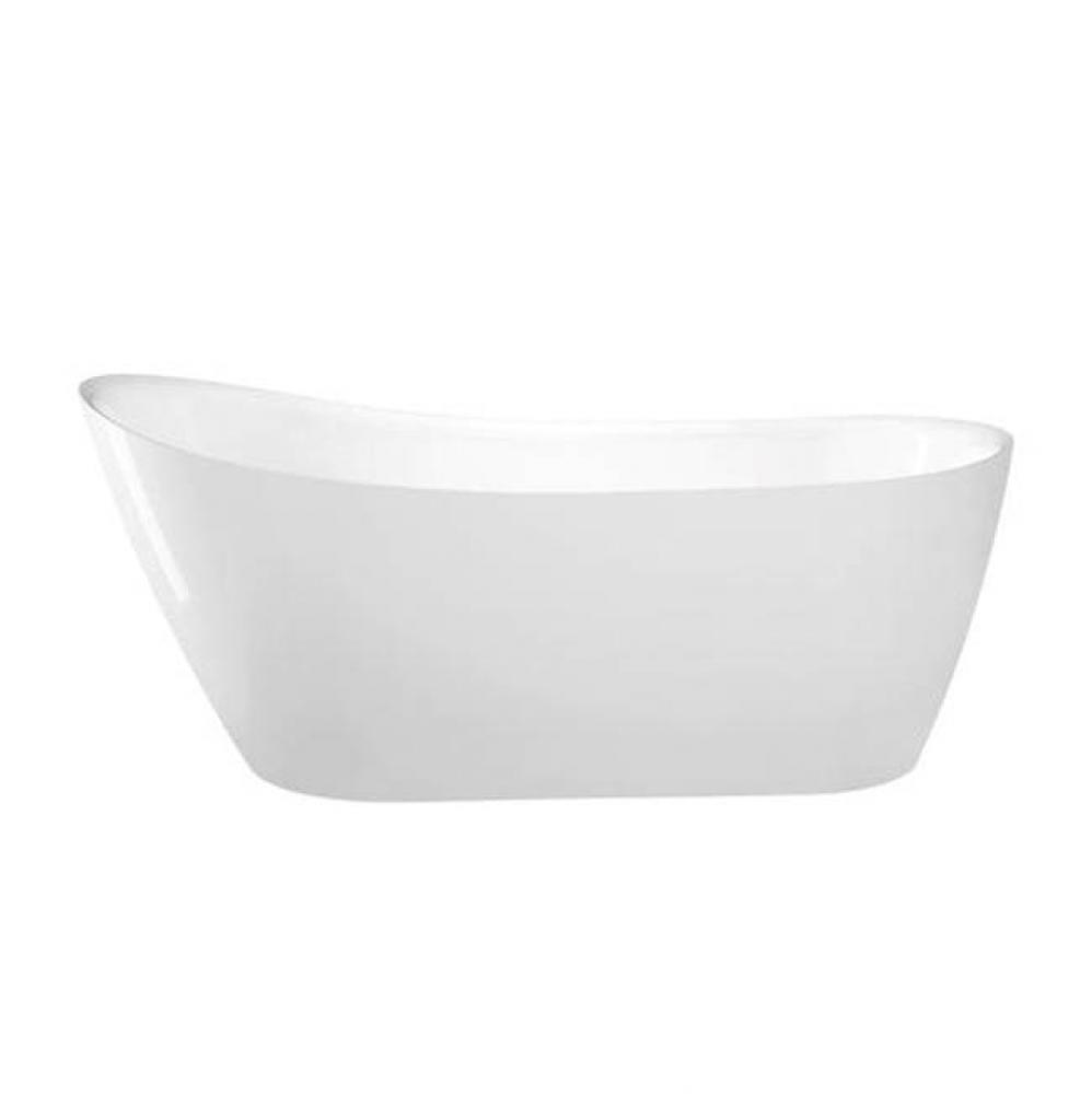 Lovina 66'' AC Slipper Tub WH,with Internal Drain Pipe, CP