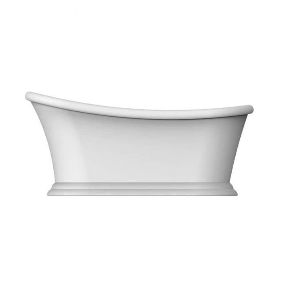 Mallory 68'' AC FreestandingTub WH,W/OF and Drain CP