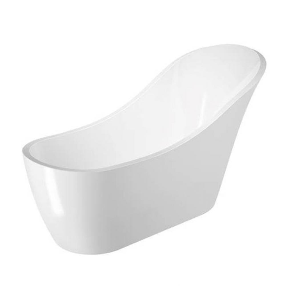 McGuire AC Slipper Tub WH, 68''w/Internal Drain Pipe, CP