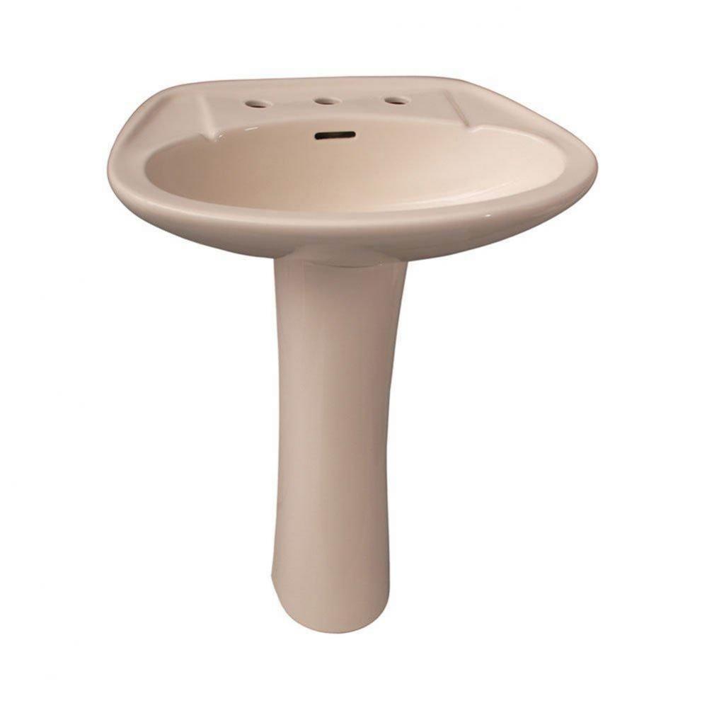 Morning 650 Ped Lav Basin only8'' WS, Overflow,White