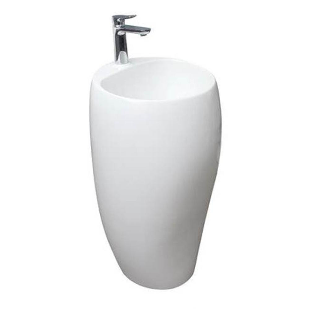 Cloud 19-3/8'' Pedestal Lav,1-Hole,Fireclay,W/Waste Cover,WH