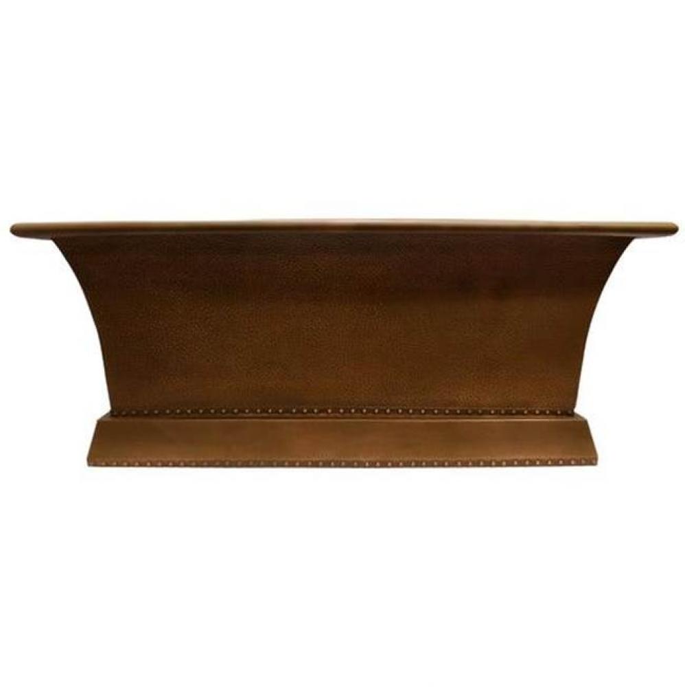 Wilmott 66'' Freestanding RectHammered Copper Tub, AC