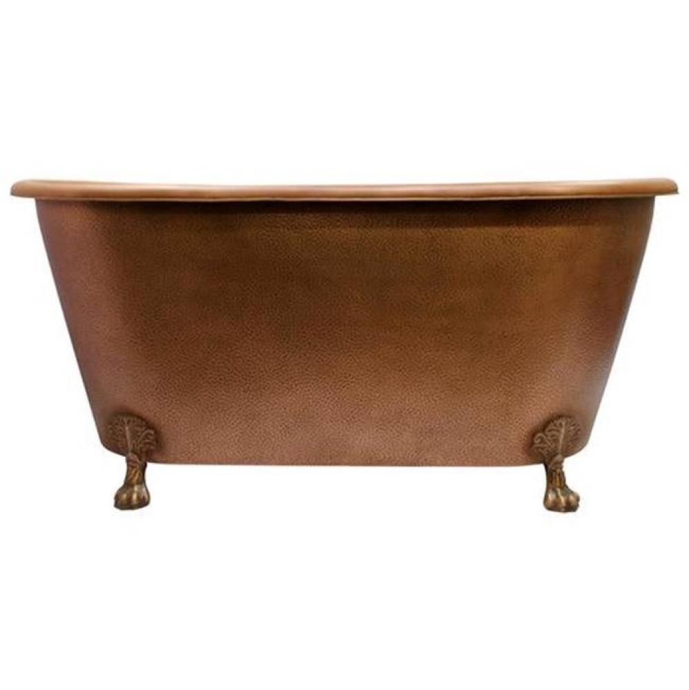 Panya 68'' Roll Top Copper Tub,ClawFoot PB,Antique Copper