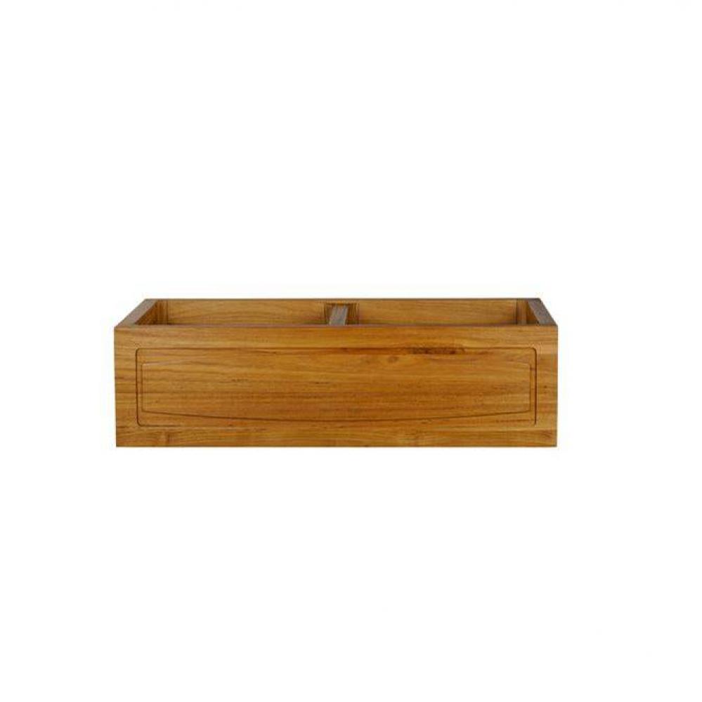 Luana 36'' Double Bowl Farm Sink,Frame Front, Teak