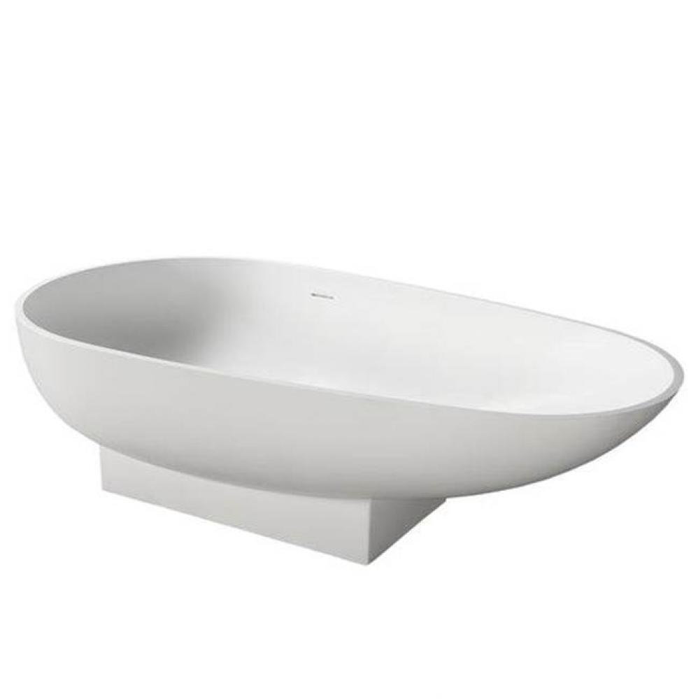 Carlyle Resin Oval Tub, WH70'', No Holes, w/ OF and Drain