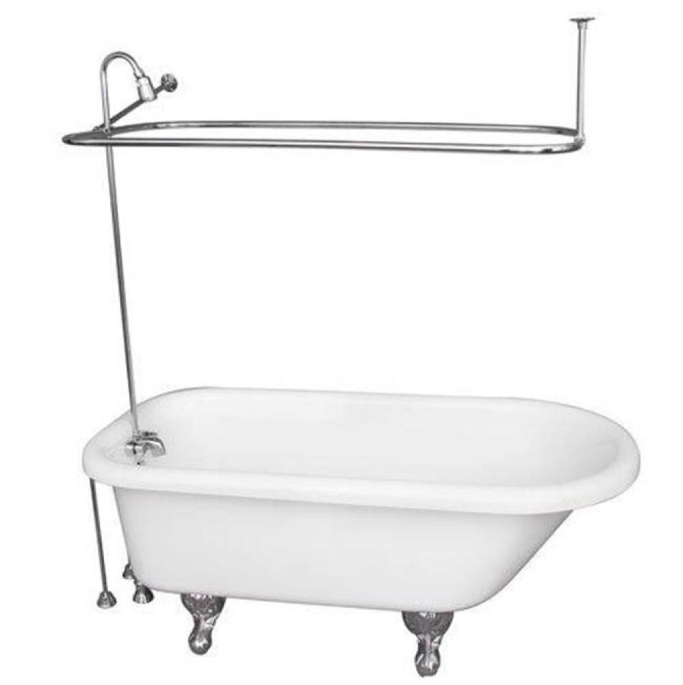 Tub Kit 67'' AC Roll Top, ShwrUnit, Supplies, Drain-Chrome