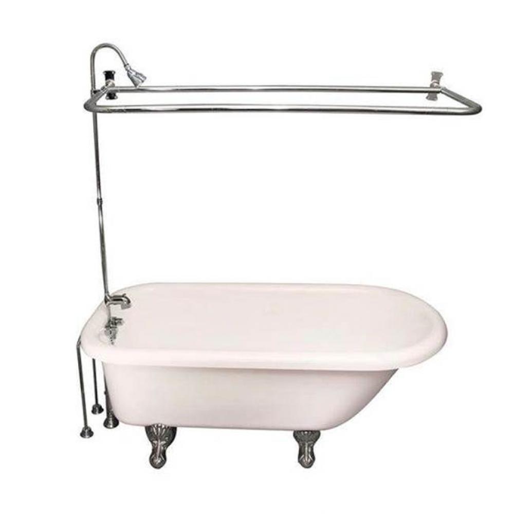 Tub Kit 60'' AC Roll Top, ShwrUnit, Supplies, Drain-Chrome