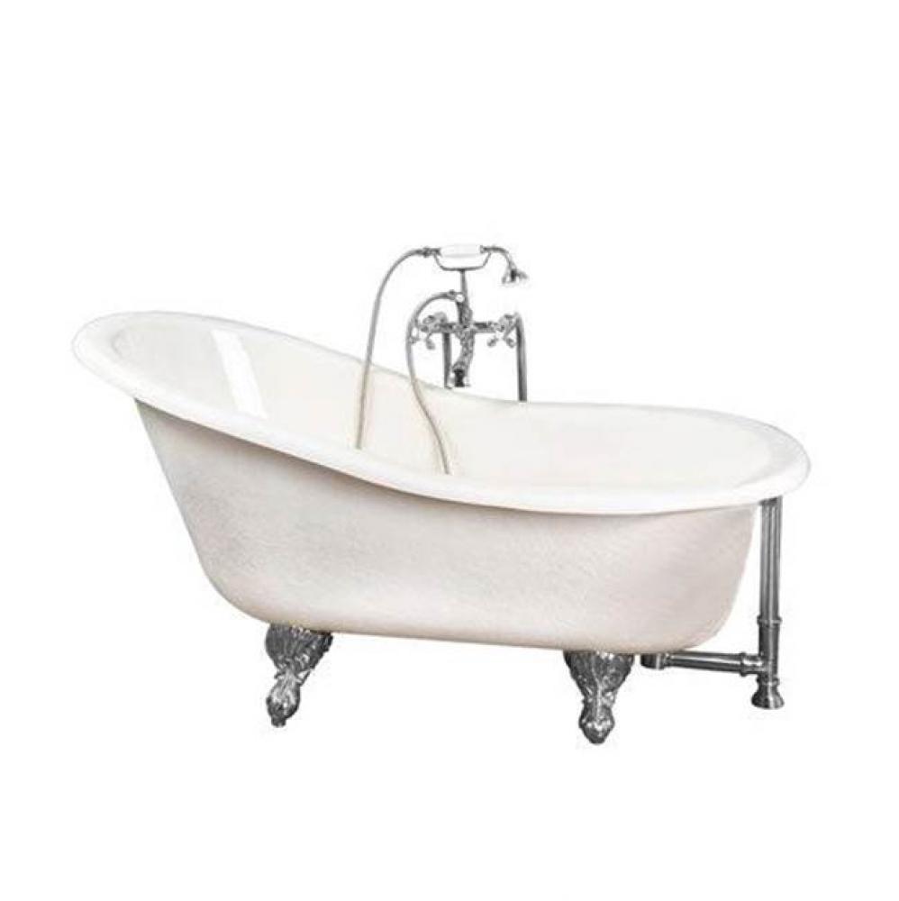 Tub Kit 60'' AC Slipper, TubFiller, Supplies, Drain-Chrome