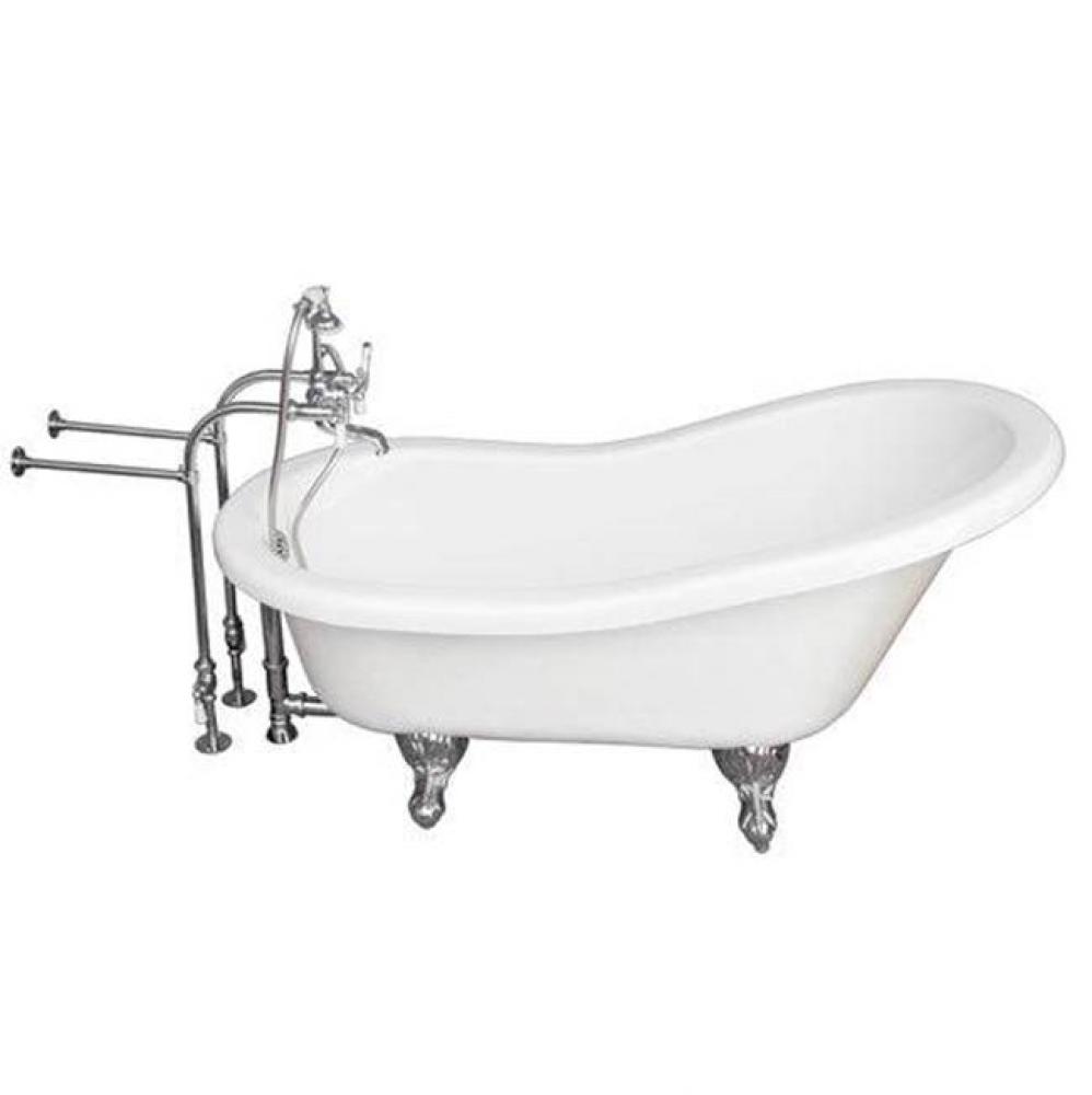 Tub Kit 60'' AC Slipper, TubFiller, Supplies, Drain-Chrome