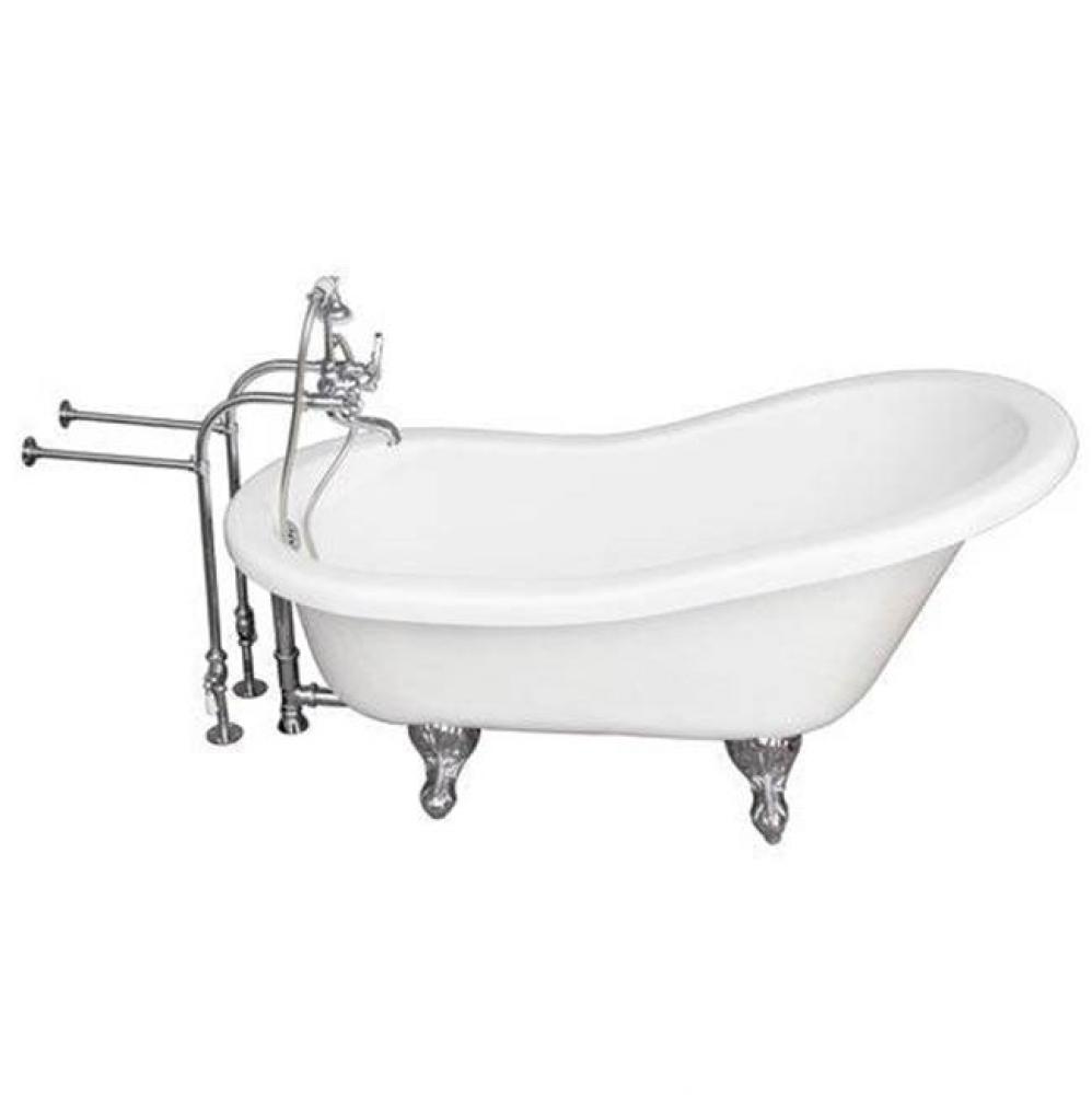 Tub Kit 60'' AC Slipper, TubFiller, Supplies, Drain-Chrome