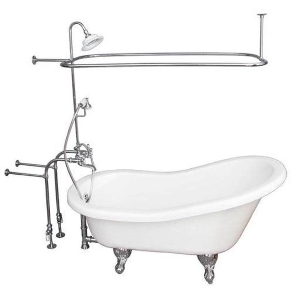 Tub Kit 60'' AC Slipper, ShwrUnit, Supplies, Drain-Chrome