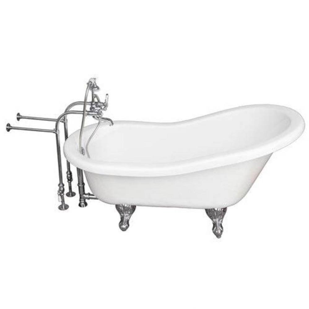 Tub Kit 67'' AC Slipper, TubFiller, Supplies, Drain-Chrome