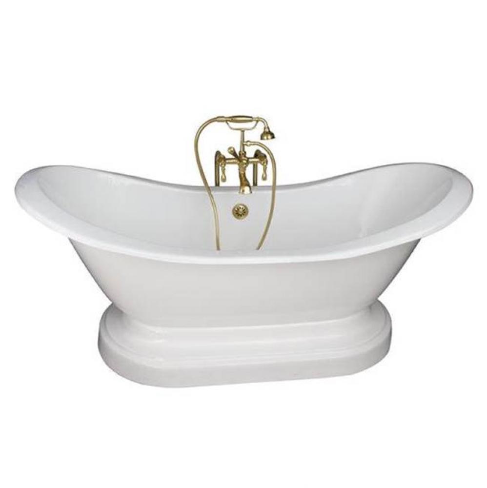 Tub Kit 71'' CI Dbl Slipper,Filler, Supplies, Drain- PB