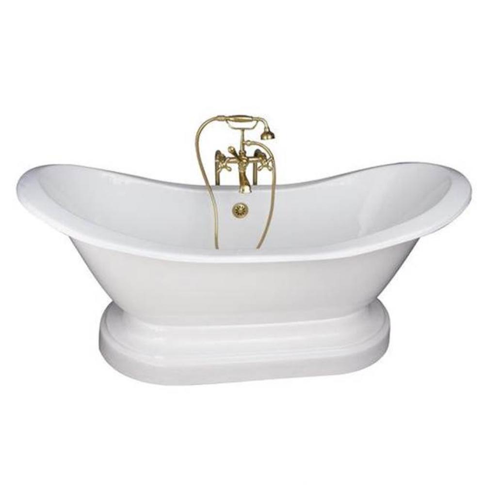 Tub Kit 71'' CI Dbl Slipper,Filler, Supplies, Drain- PB