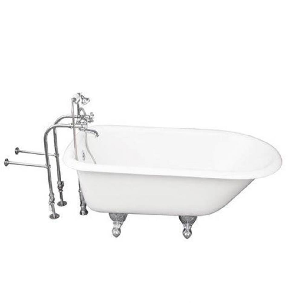 Tub Kit 54'' CI Roll Top, TubFiller, Supplies, Drain-Chrome