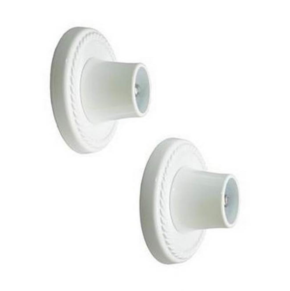 Decorative Round Flange 1'',Pair, White