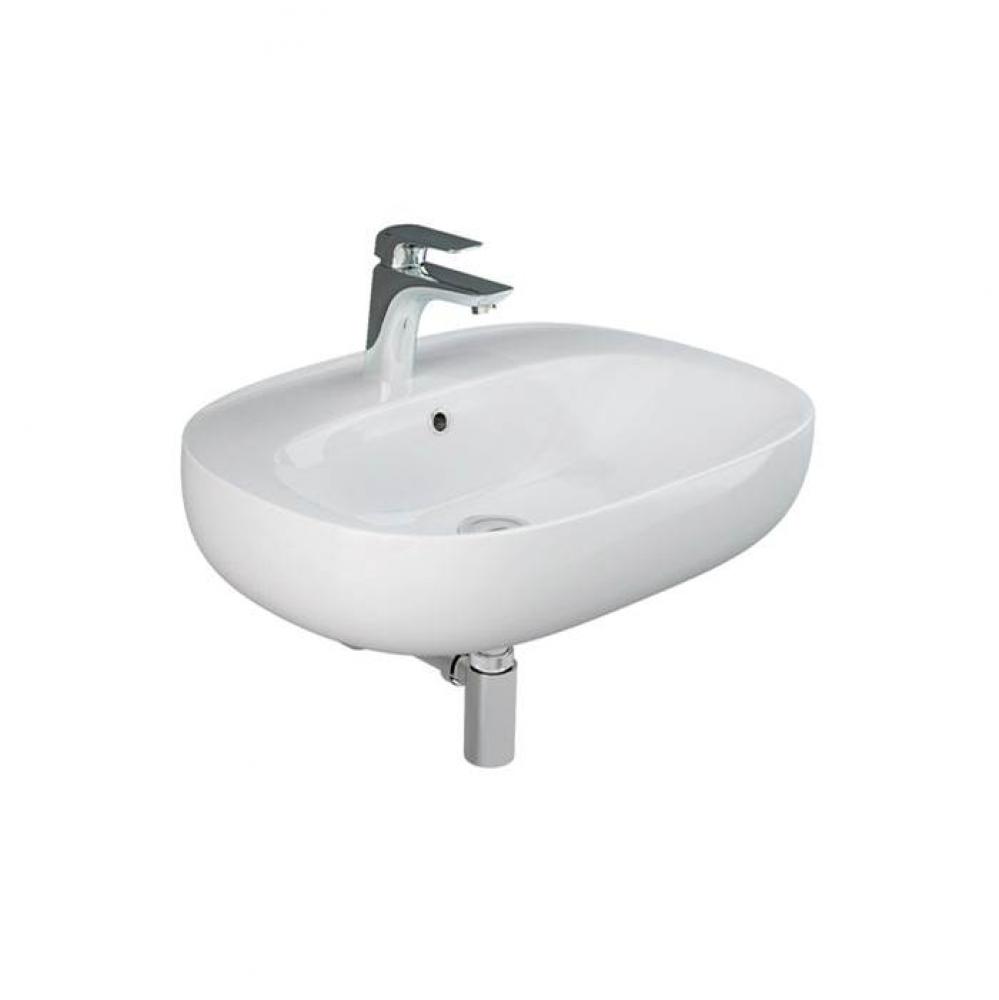 Illusion 600 Wall-Hung Basin With 4'' Centerset