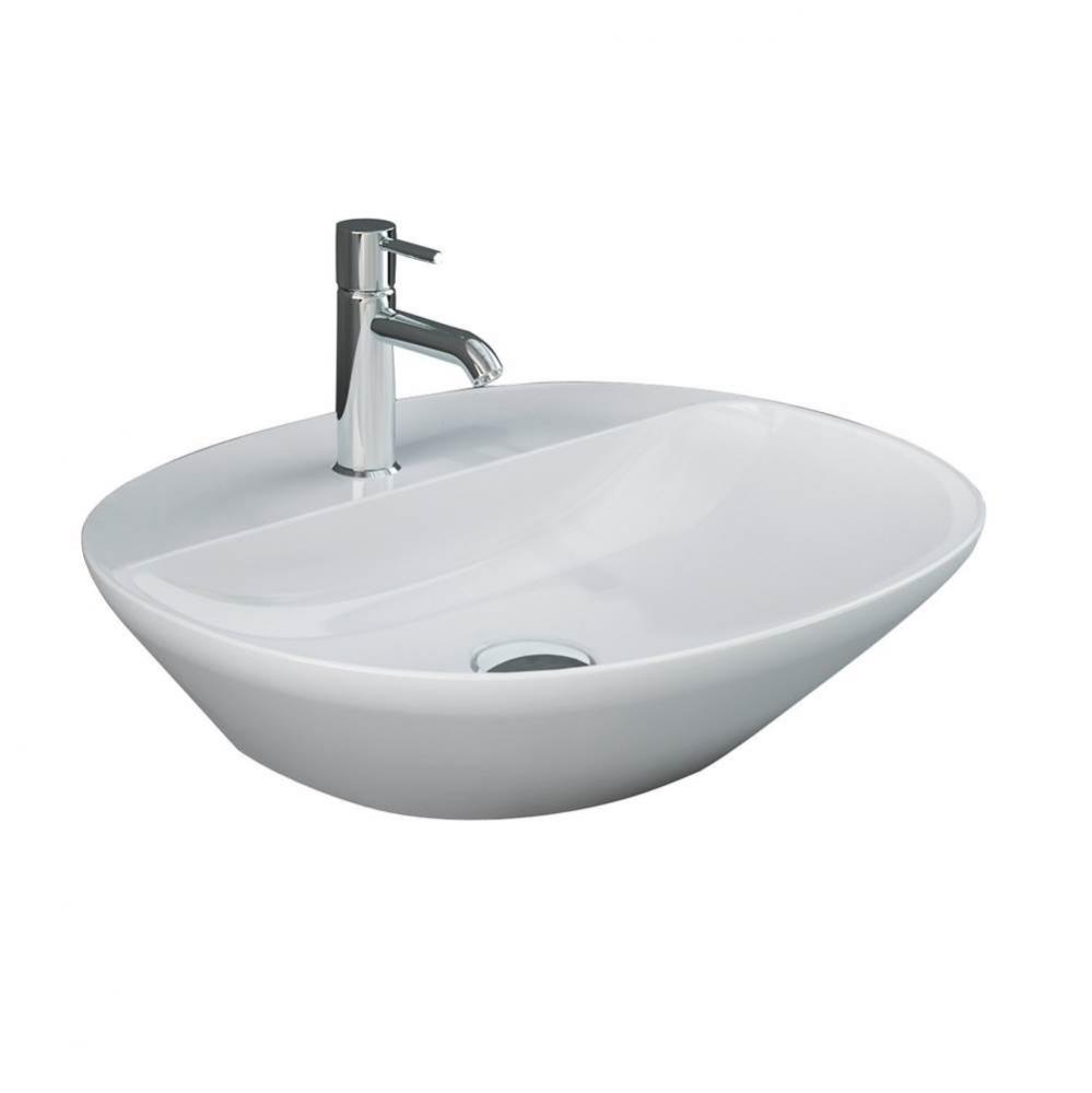 Variant 19-3/4''x16-1/2'' OvalCounterTop Basin,1-Tap Hole,WH