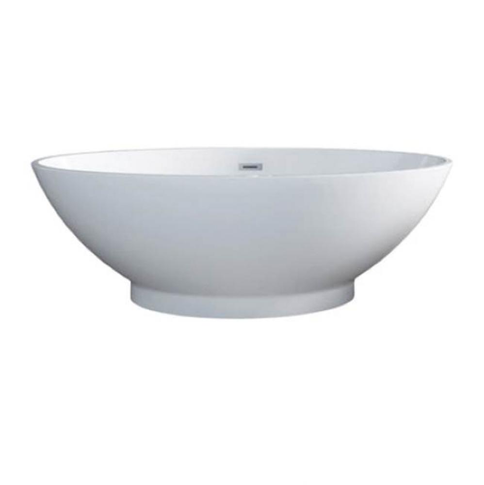 Noelani 66''Oval AC Tub,Matte White W/Internal Drain And Of Cp