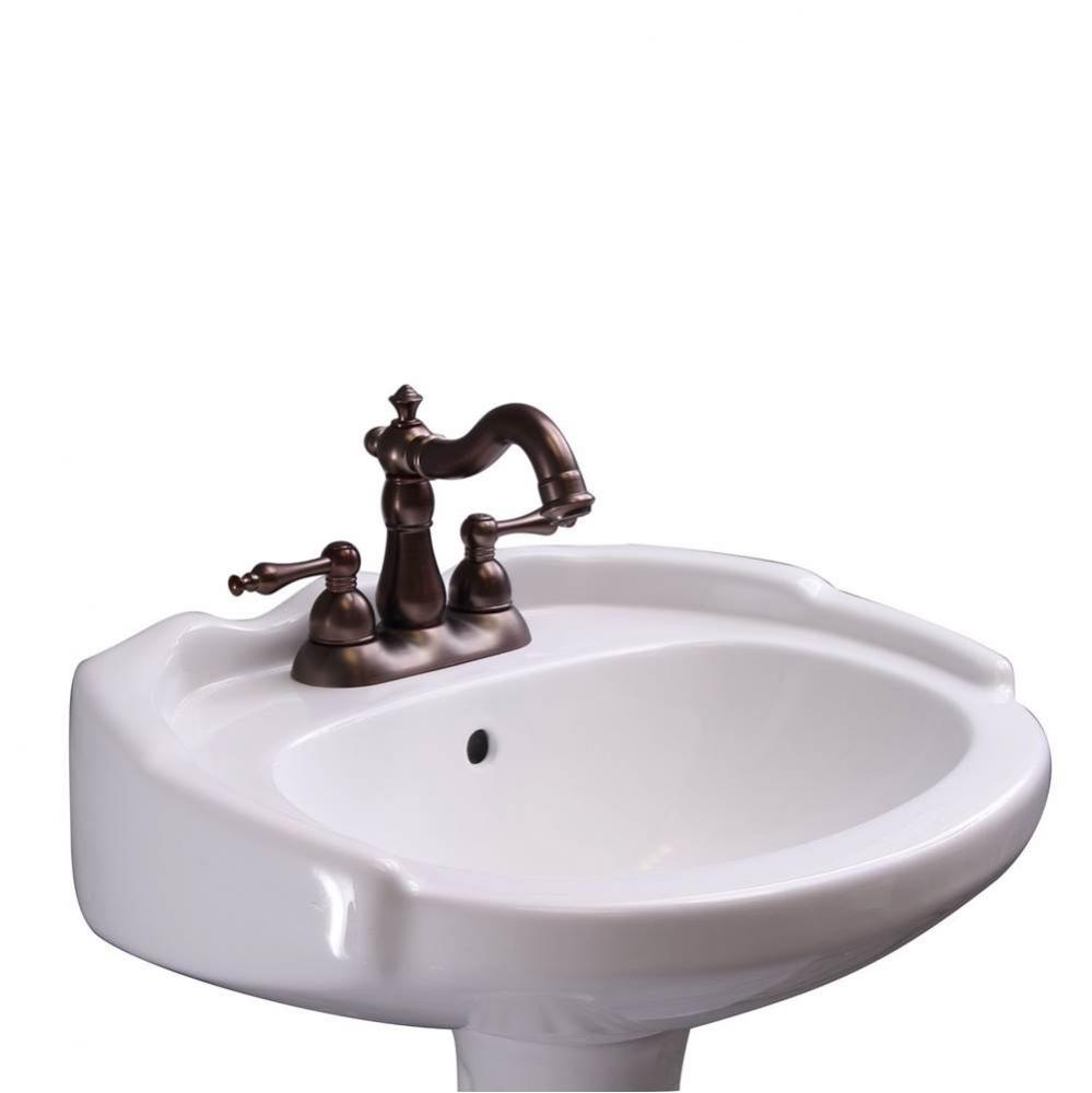 Silvi 20'' Basin Only with4'' Center Set,W/ Overflow,WH