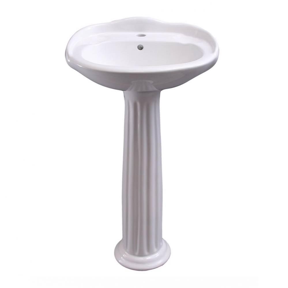 Arianne 19'' Basin Only with1-Faucet Hole,W/ Overflow,WH