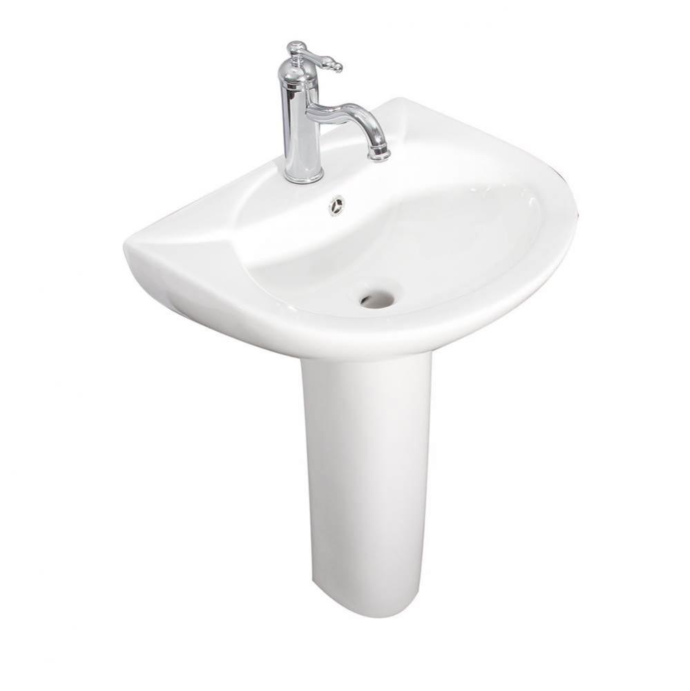 Banks  Basin Only with 1Faucet Hole, Overflow, White