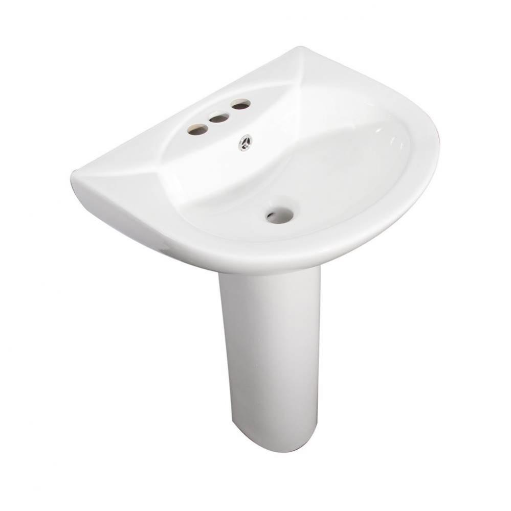 Banks  Basin Only for 4''CCFaucet Hole, Overflow, White
