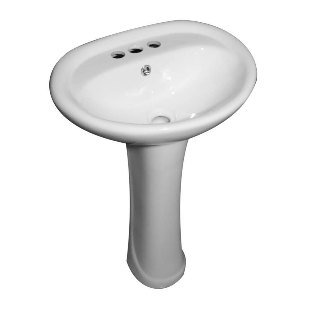 Ashley Basin Only For 4'' CCFaucet Hole, Overflow, White