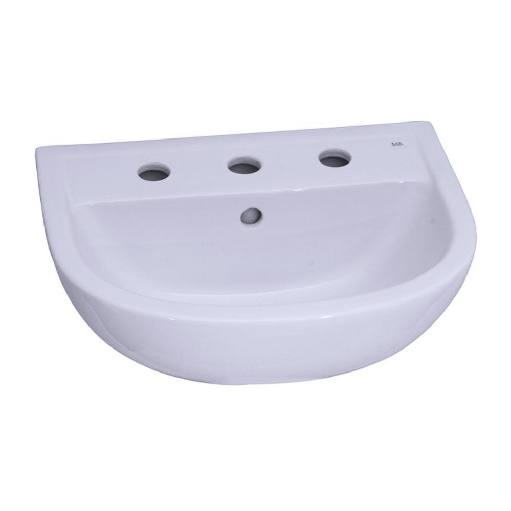 Compact 500 Ped Lav Basin8'' cc, White