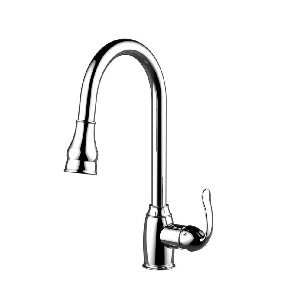 Bay Kitchen Faucet,Pull-OutSpray, Metal Lever Handles, CP