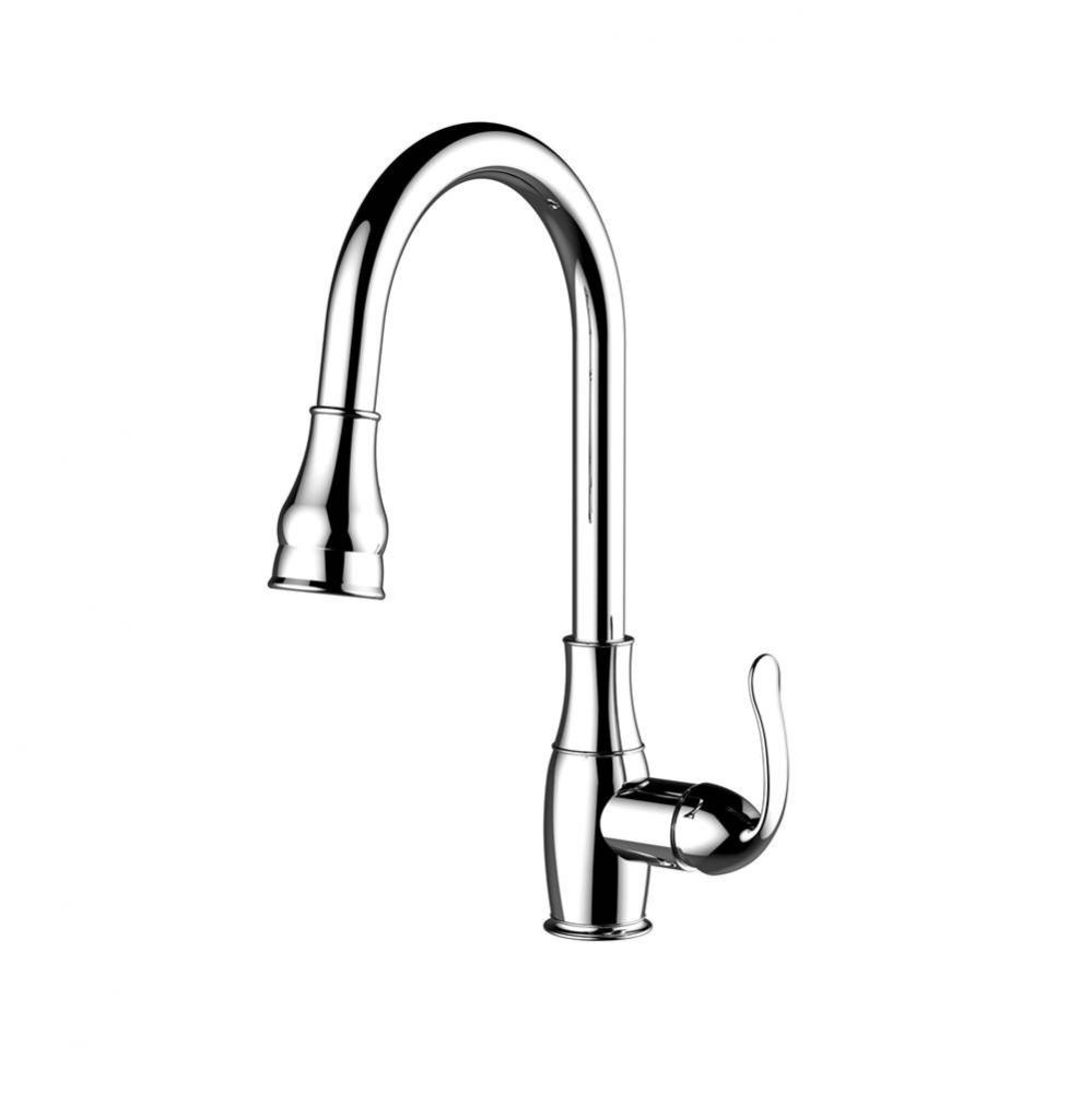 Caryl Kitchen Faucet,Pull-OutSpray, Metal Lever Handles, CP