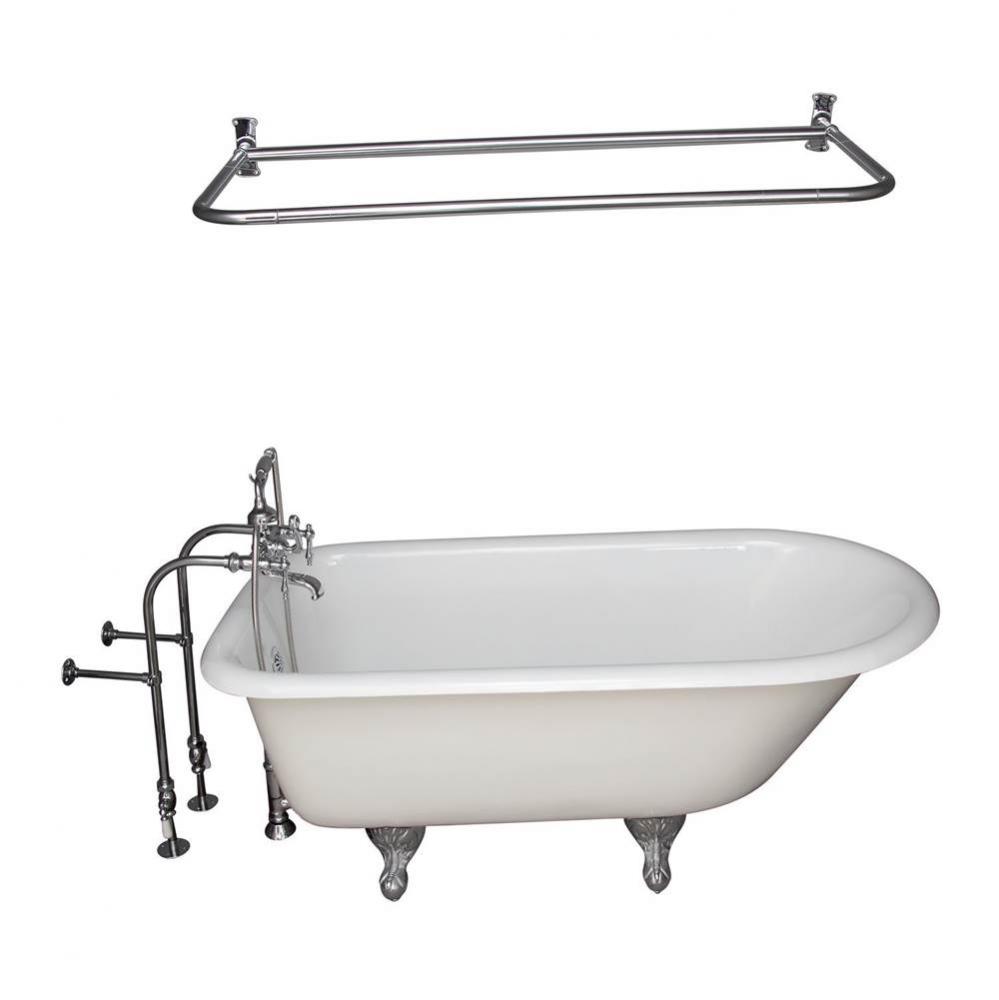 Tub Kit 60'' CI Roll Top,FillerShwr Rd,Supplies,Drain-Chrm