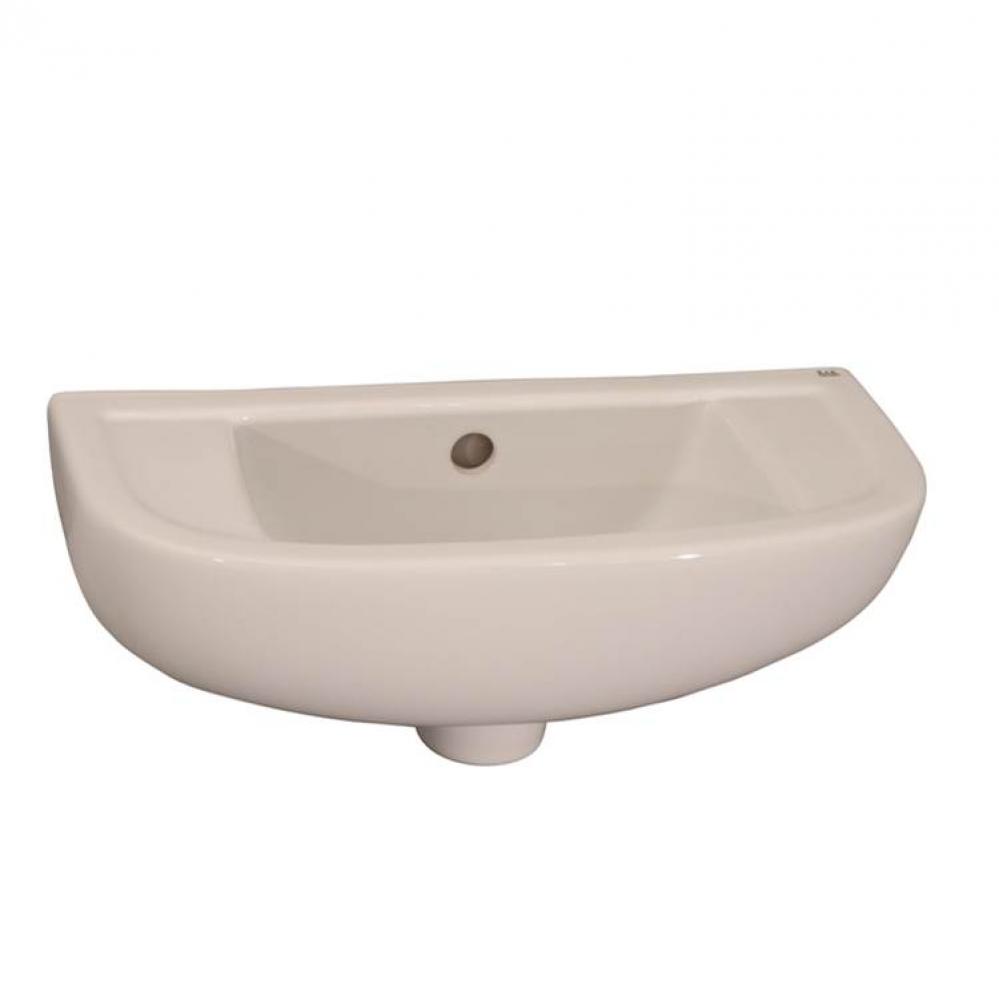 Compact Slim Line Basin, 18'' 1 hole right - White