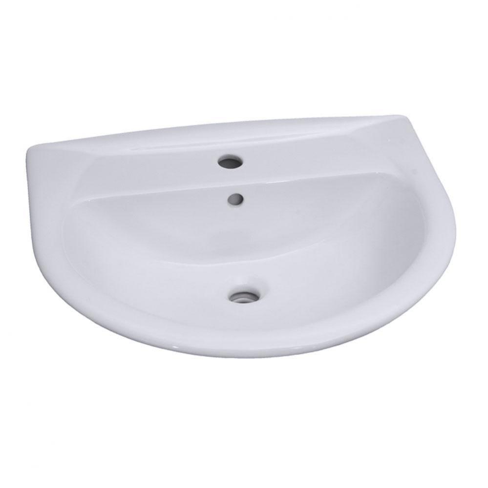 Karla 550 Ped Lav Basin1 Hole, White