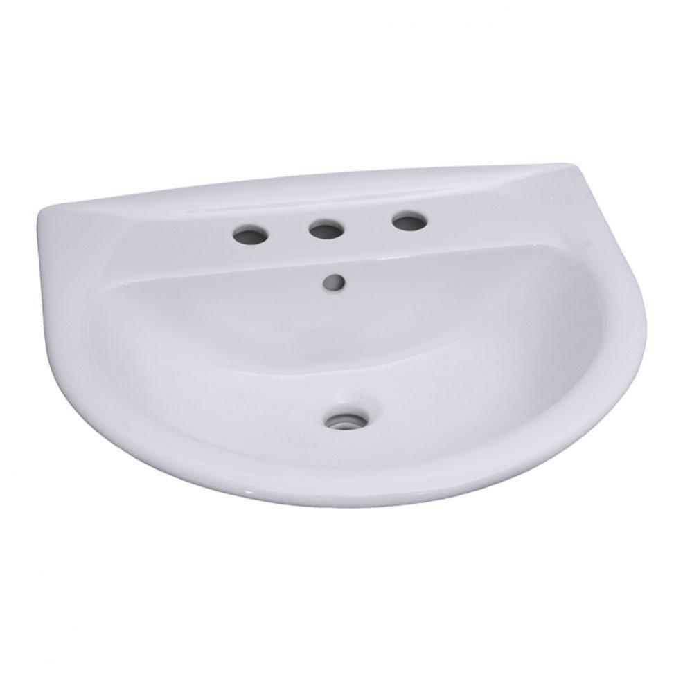 Karla 550 Ped Lav Basin8'' cc, White