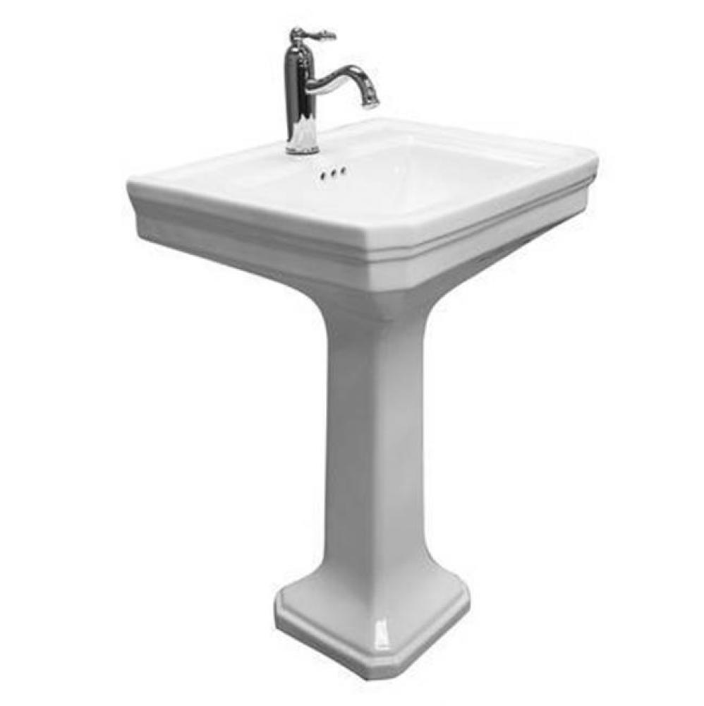 Drew 610 Pedestal 8''WS FaucetHole, Overflow, White