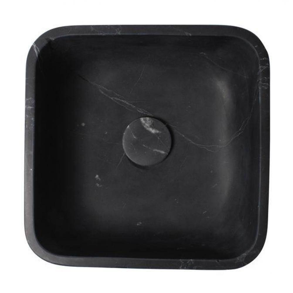 Maxton Square Sink, 15-3/4''Honed Black Forest Marble