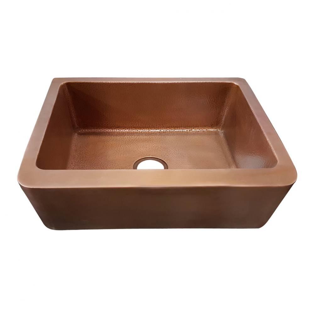 Bentley 30'' Single Bwl CopperFarmer Sink,Sm Ext,Ham Int-SAC