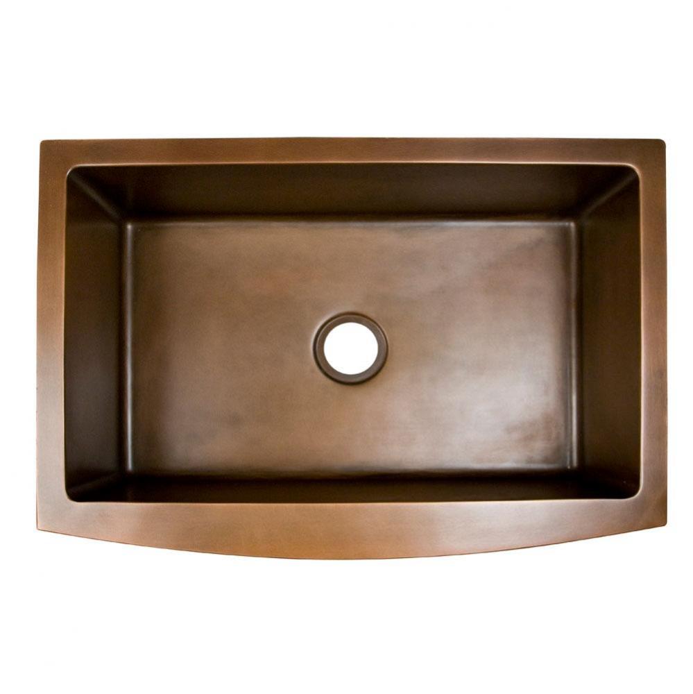 Emelina 33'' Single Bowl CurvedFront Copper Farmer Sink-SAC