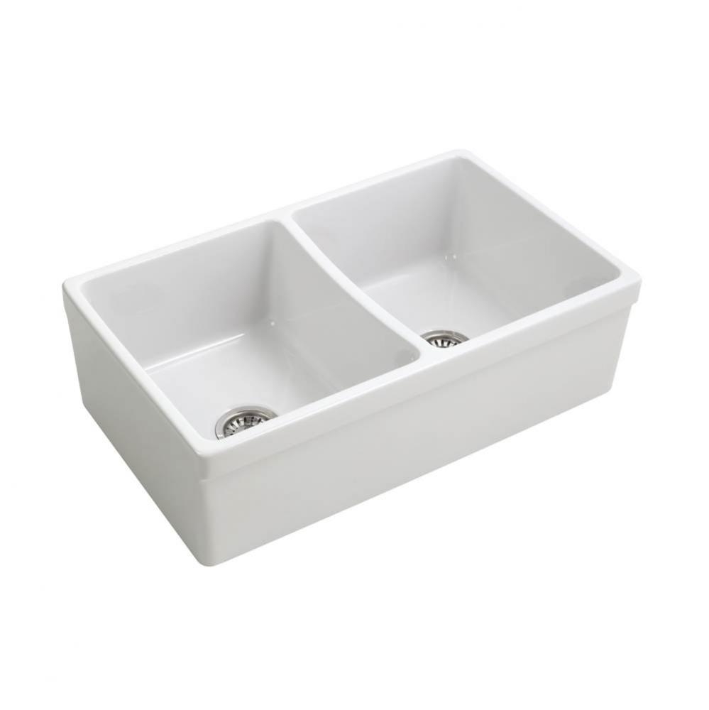 Lettie 33'' Double Bowl FarmerSink, White